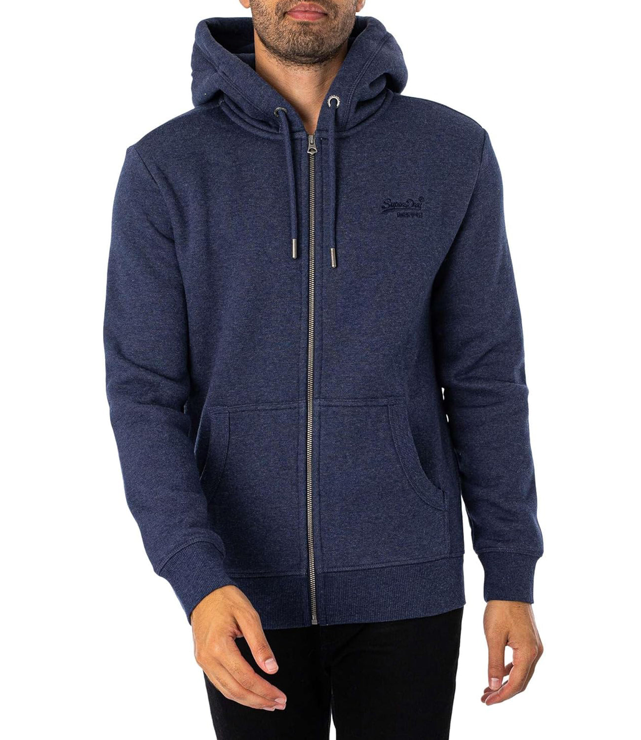 Superdry Felpa Zip Essential Logo Zip Hoodie Uomo Mod. M2013116A B9I Heritage Navy Marl