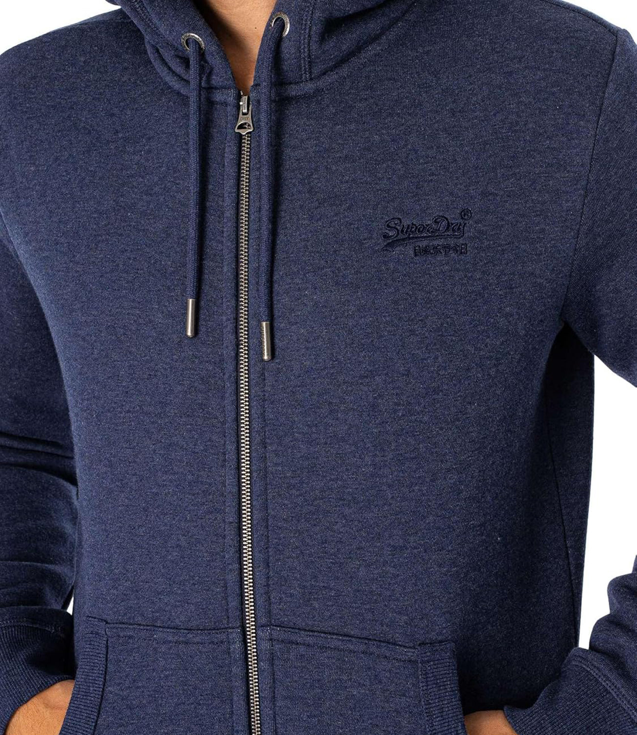 Superdry Felpa Zip Essential Logo Zip Hoodie Uomo Mod. M2013116A B9I Heritage Navy Marl