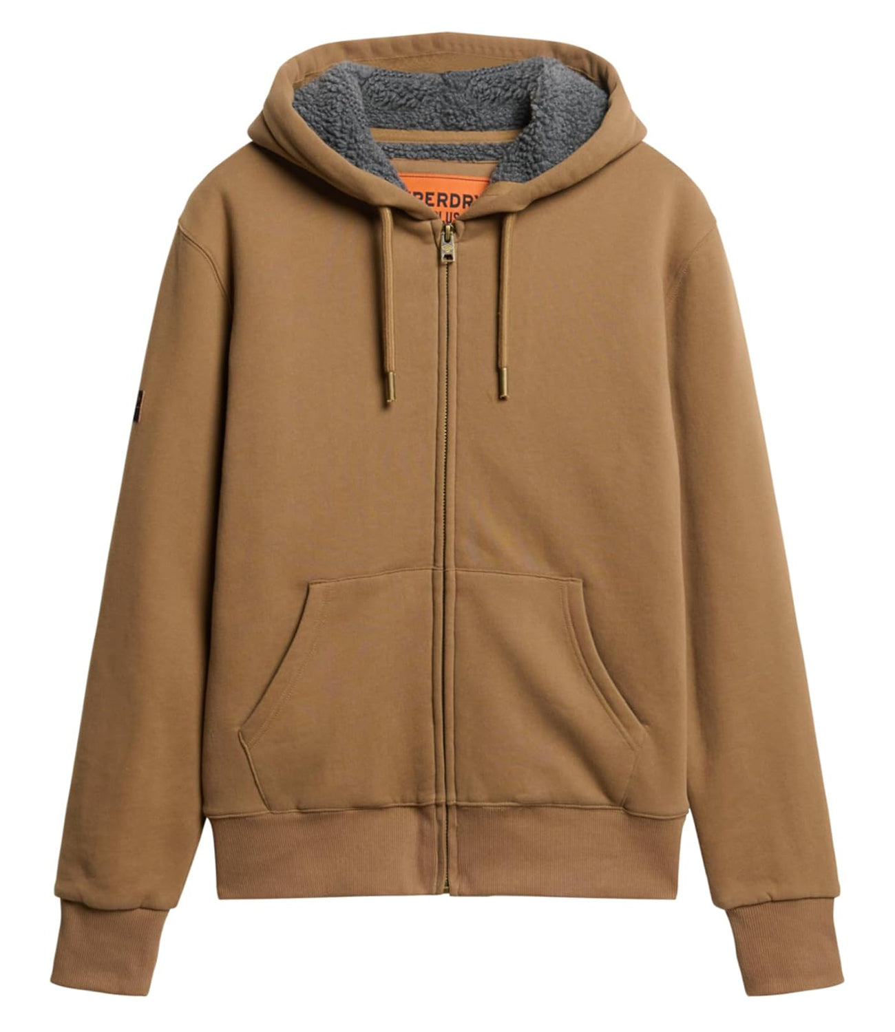 Superdry Felpa Zip Borg Lined Ziphood Uomo Mod. M2013749A 1JU Caramel Brown