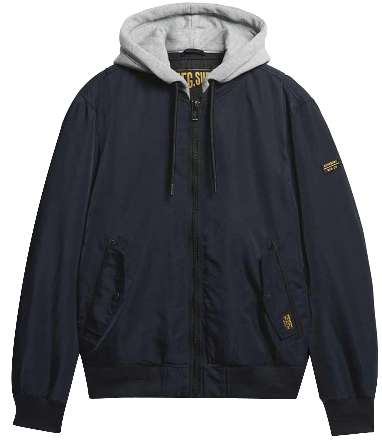 Superdry Giubbino Military Hooded Ma1 Jacket Uomo Mod. M5011722A 98T Eclipse Navy