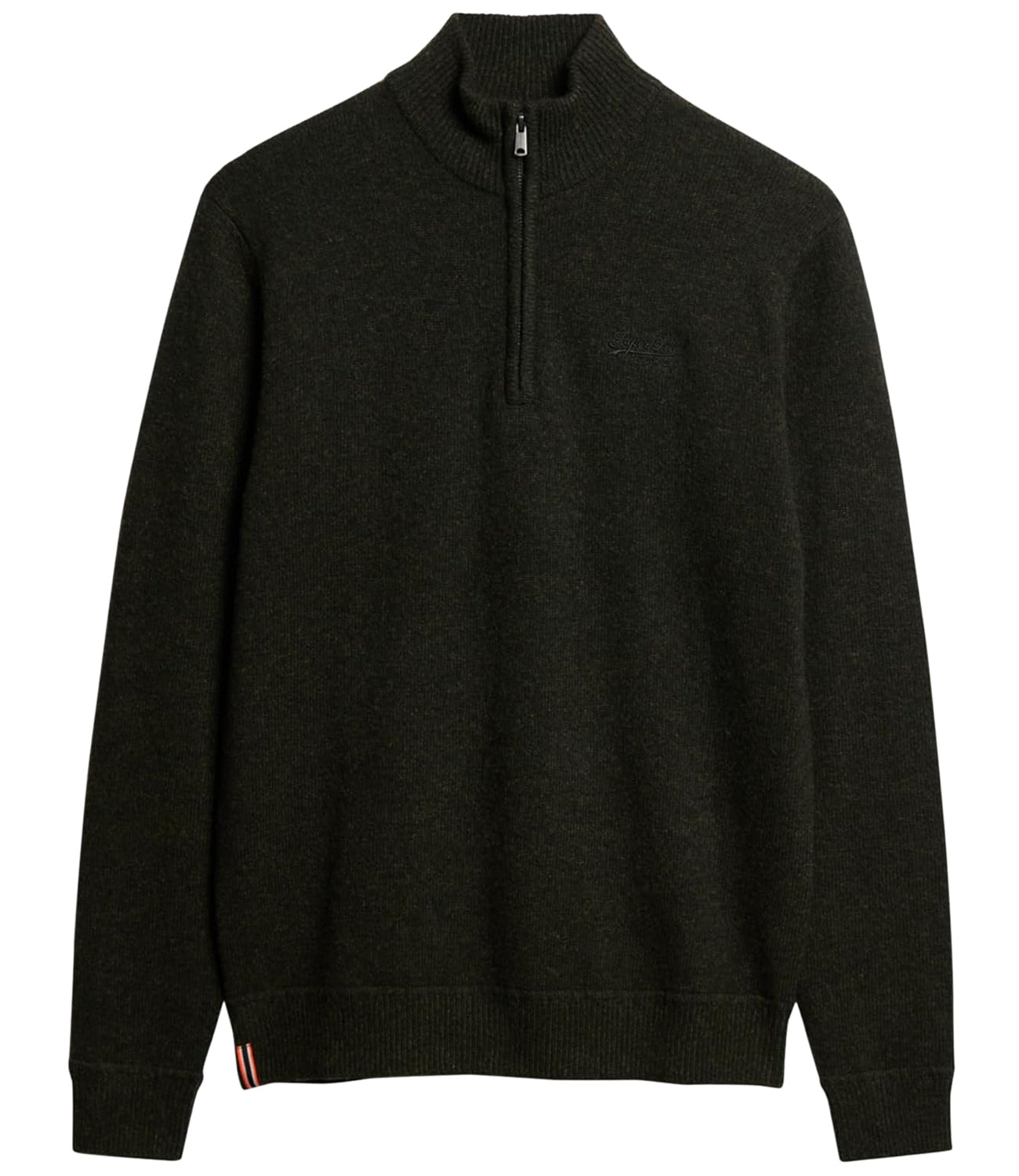 Superdry Maglione Essential Emb Knit Half Zip Uomo Mod. M6110640A 6AQ Dark Moss Marl