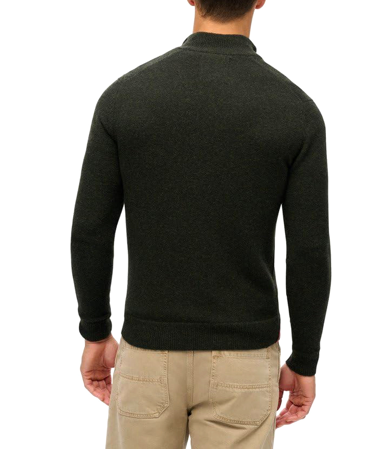 Superdry Maglione Essential Emb Knit Half Zip Uomo Mod. M6110640A 6AQ Dark Moss Marl