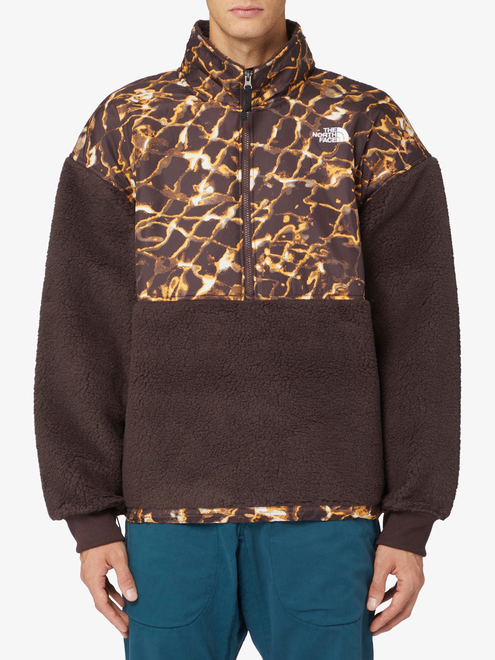 Felpa The North Face Print Platte High Pile da Uomo - Marrone