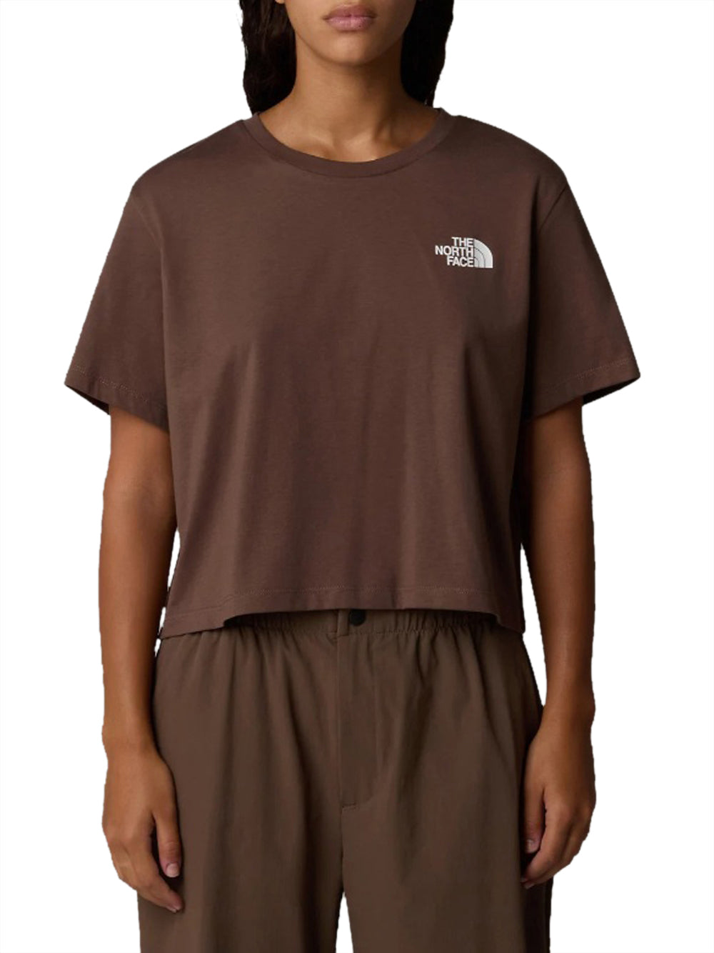 T-shirt The North Face Simple Dome Crop da Donna - Marrone