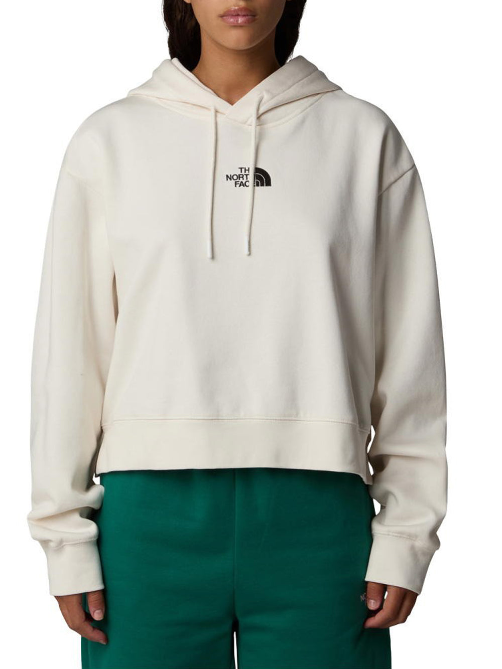 Felpa Cappuccio The North Face Crop da Donna - Bianco