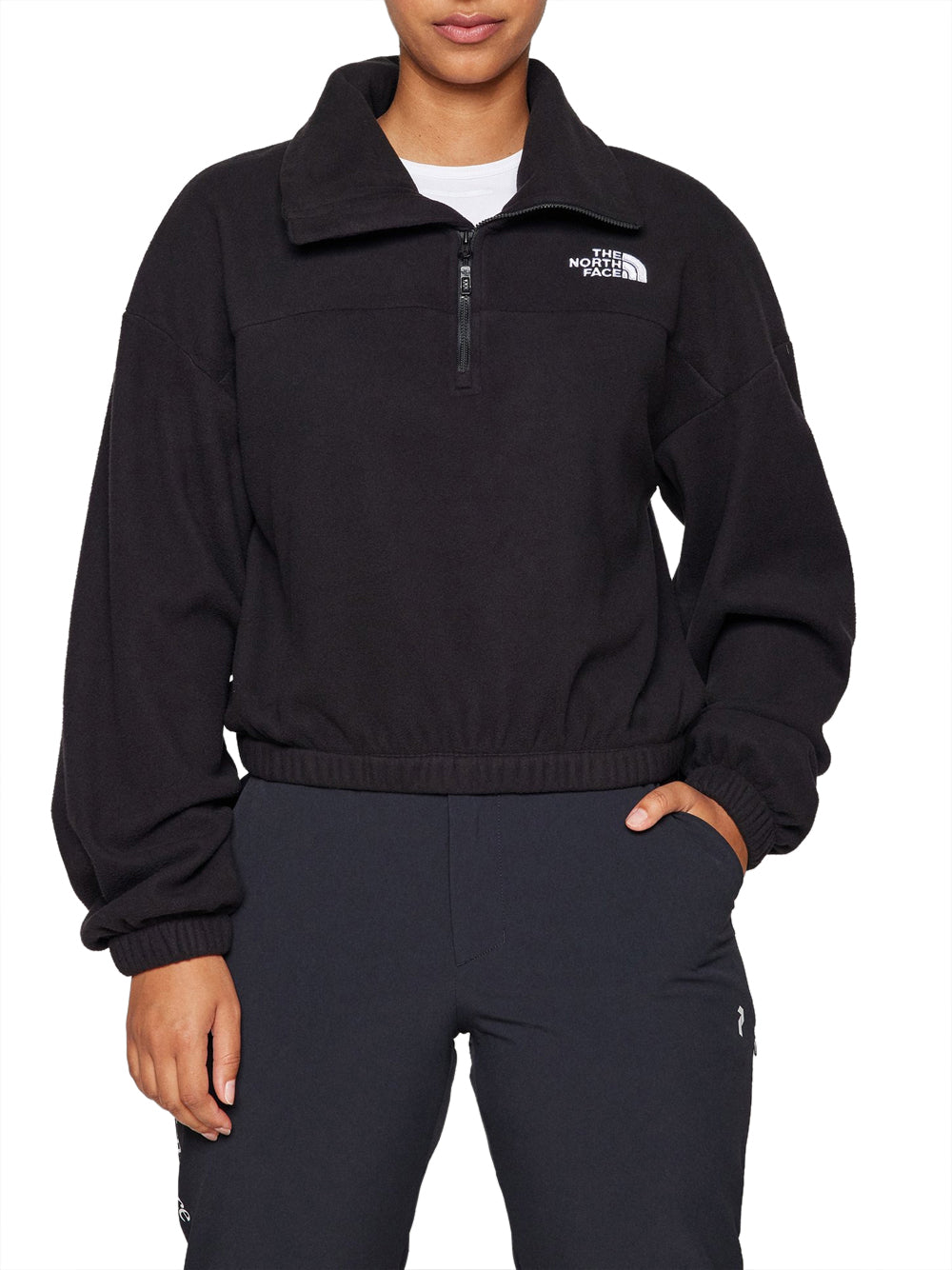 Felpa The North Face 100 Glacier Half Zip da Donna - Nero