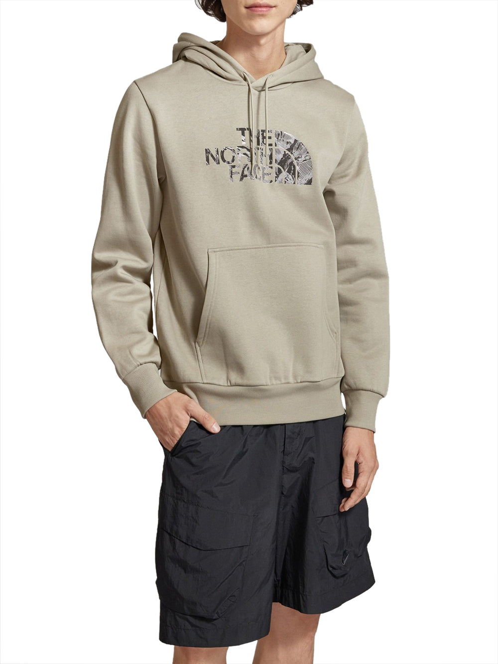 Felpa Cappuccio The North Face Easy Graphic da Uomo - Grigio