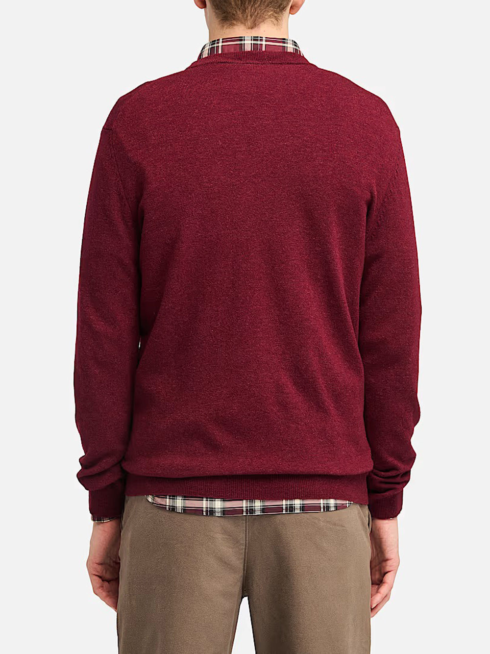 Pullover Timberland Merino Crew da Uomo - Bordeaux