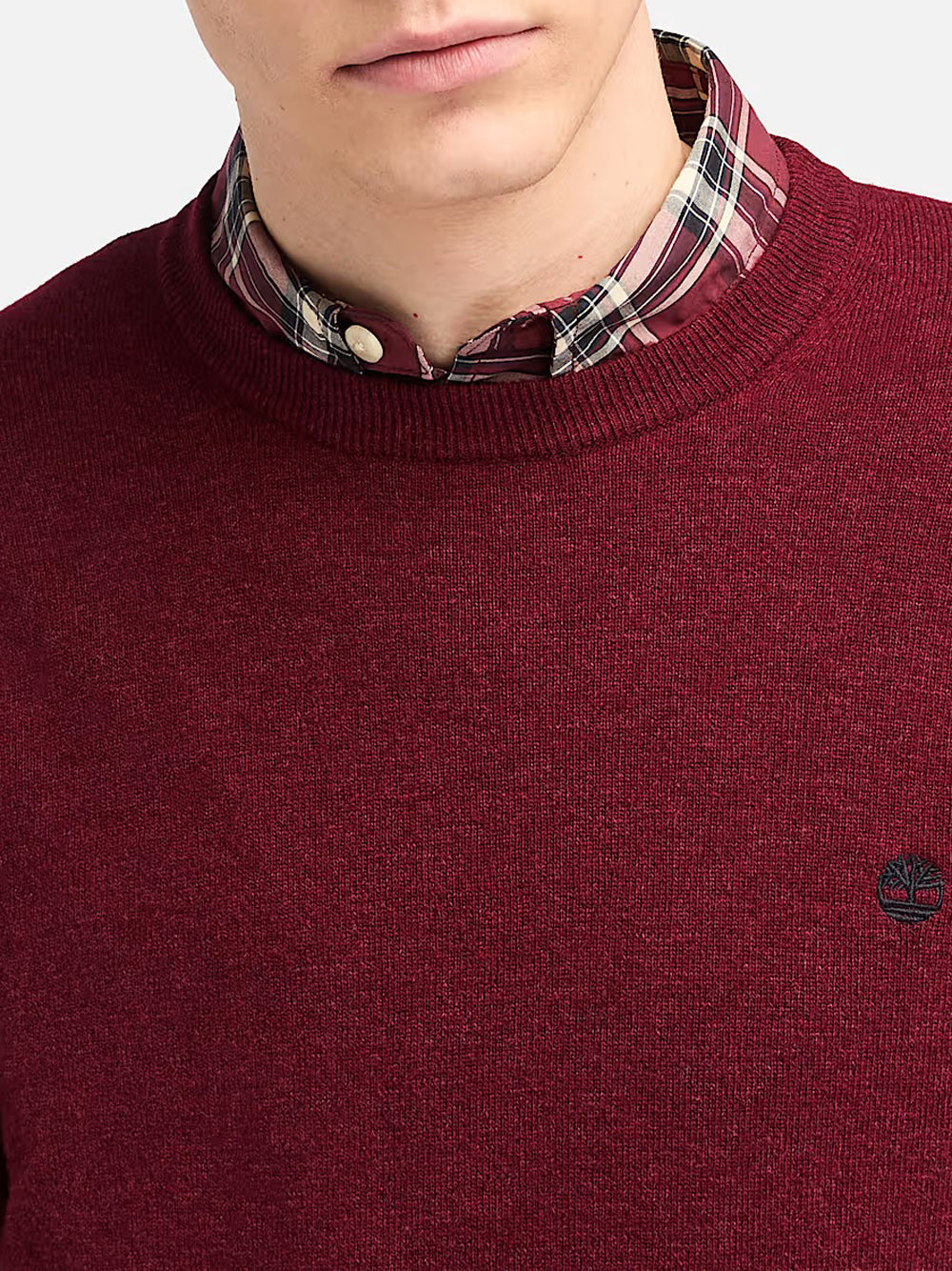 Pullover Timberland Merino Crew da Uomo - Bordeaux