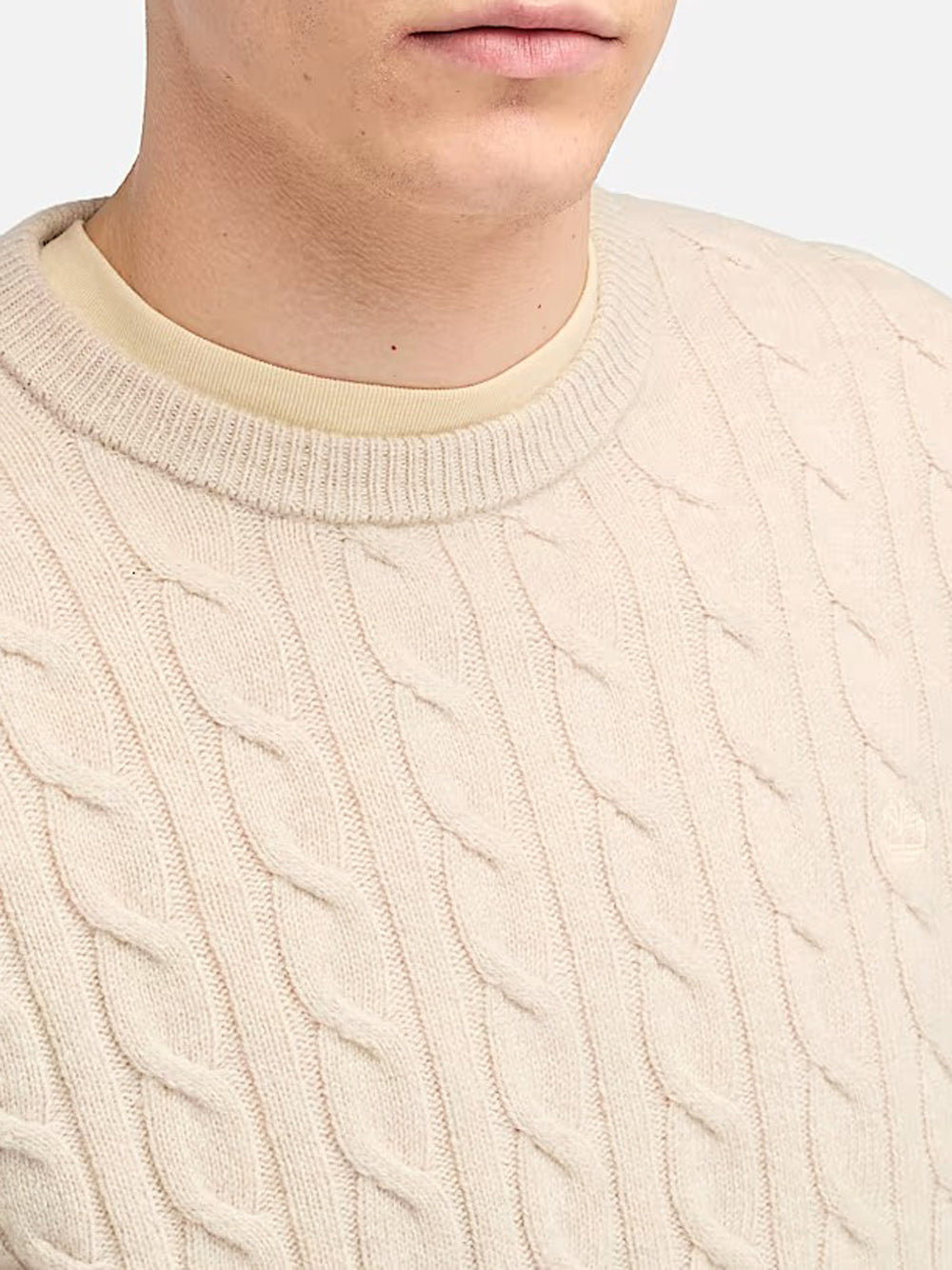 Pullover Timberland Cable Crew Neck da Uomo - Beige