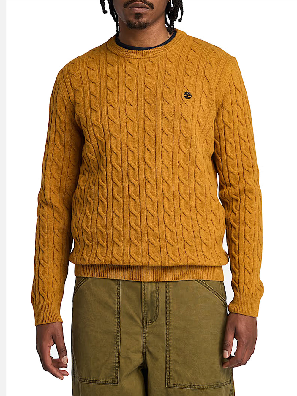 Pullover Timberland Cable Crew Neck da Uomo - Giallo