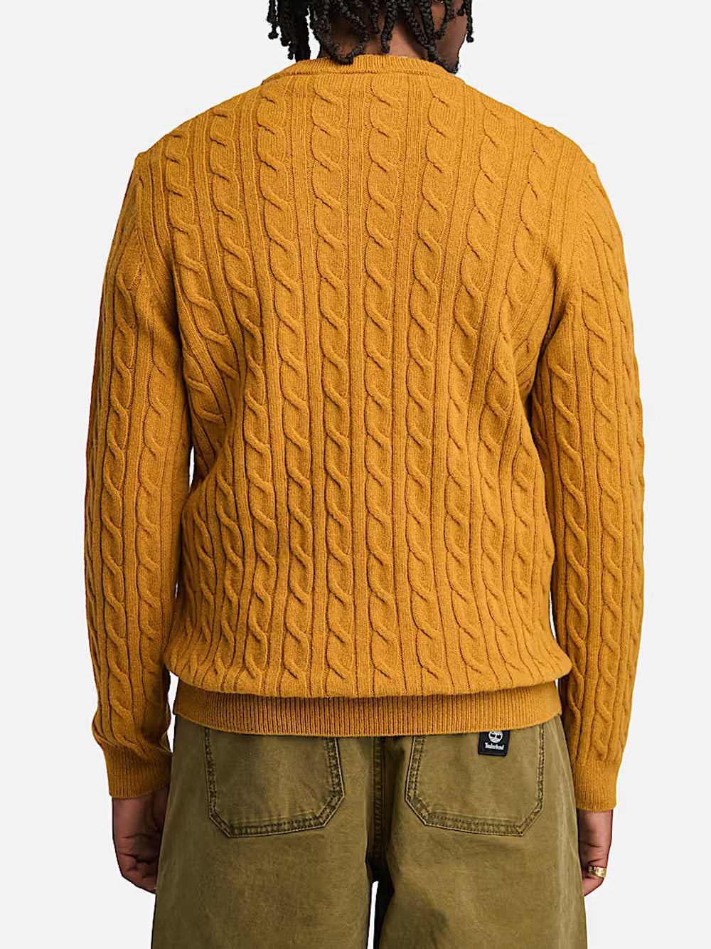 Pullover Timberland Cable Crew Neck da Uomo - Giallo