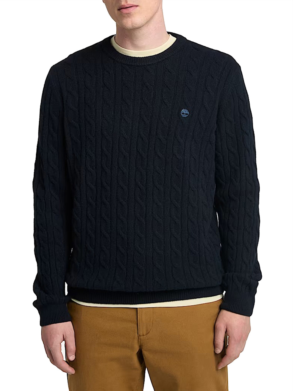 Pullover Timberland Cable Crew Neck da Uomo - Blu