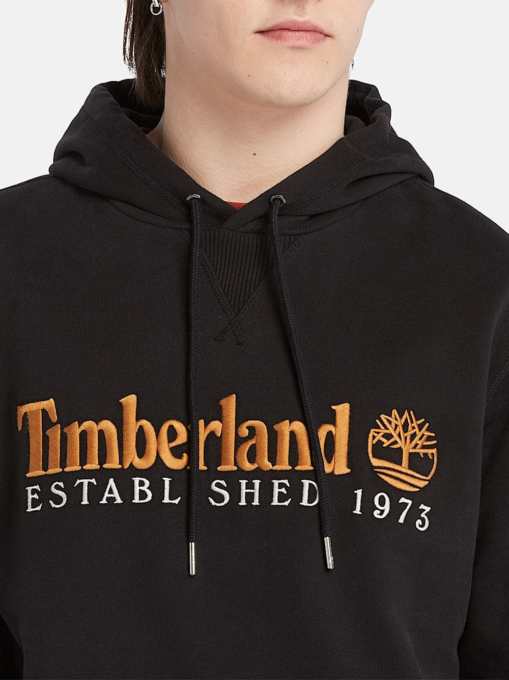 Felpa Cappuccio Timberland Brush Back da Uomo - Nero