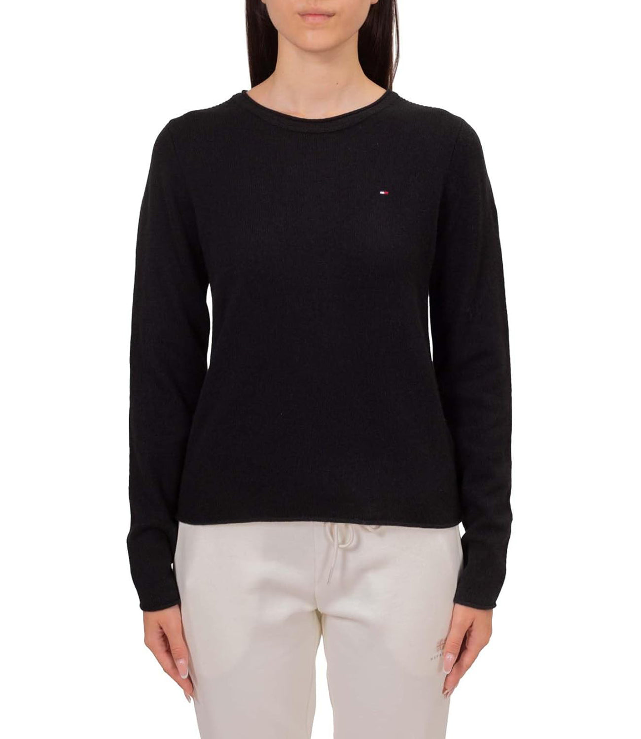 Tommy Hilfiger Maglione Soft Wool C-Nk Ls Sw Donna Mod. WW0WW44161 BDS BLACK Nero