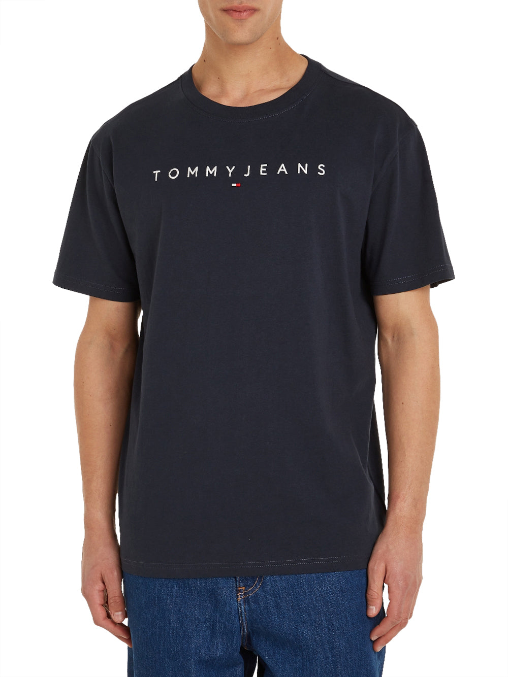 Tommy Hilfiger Tommy Hilfiger T-shirt Tjm Reg Linear Logo Uomo Mod. DM0DM17993 C1G Dark Night Navy