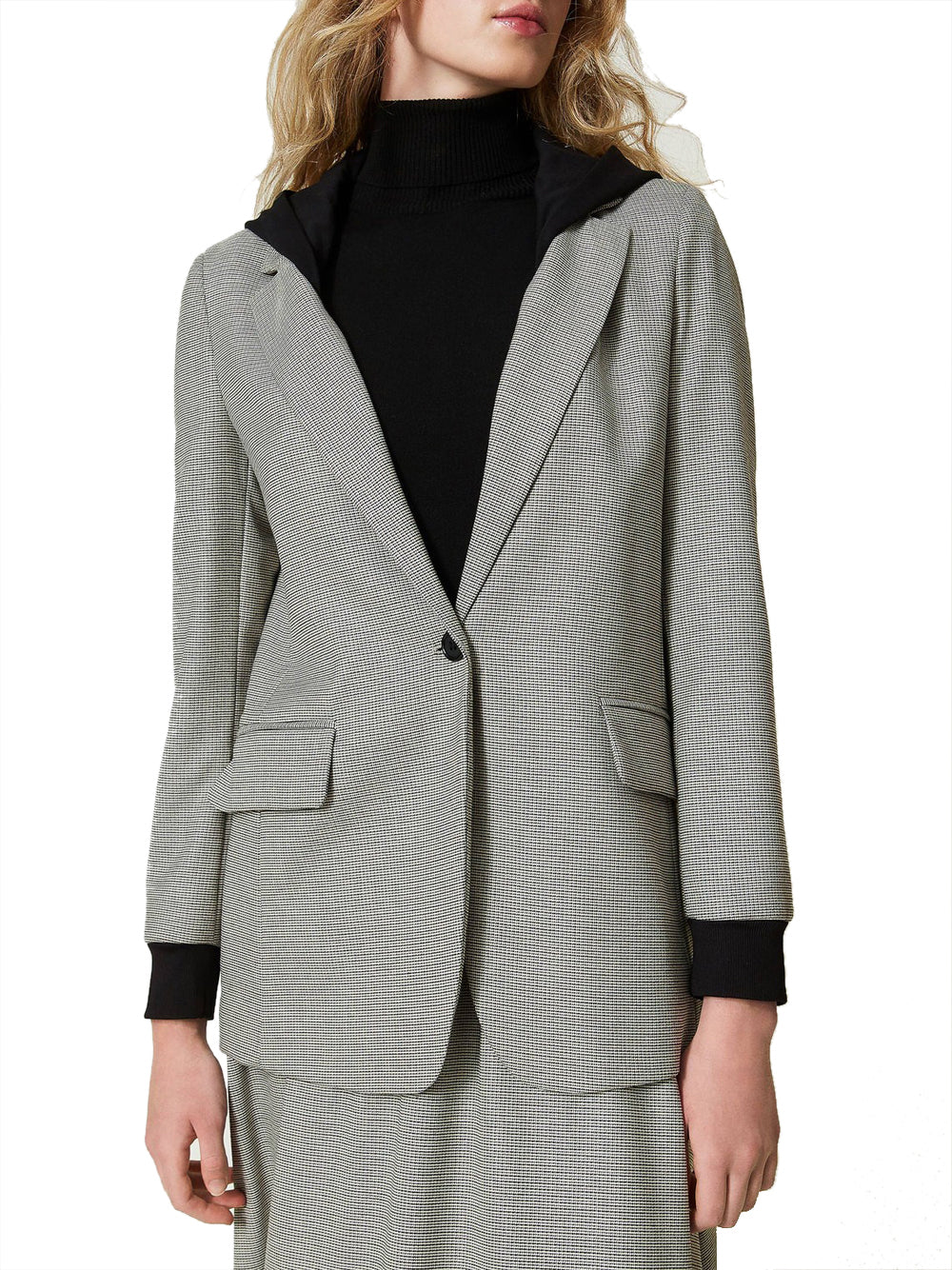 Blazer Twin Set Con Cappuccio da Donna - Grigio