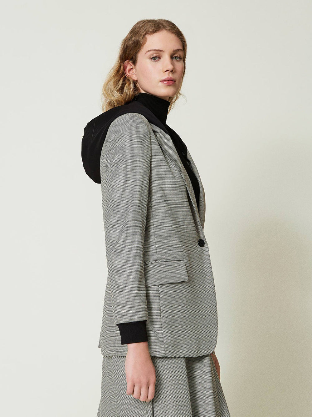 Blazer Twin Set Con Cappuccio da Donna - Grigio