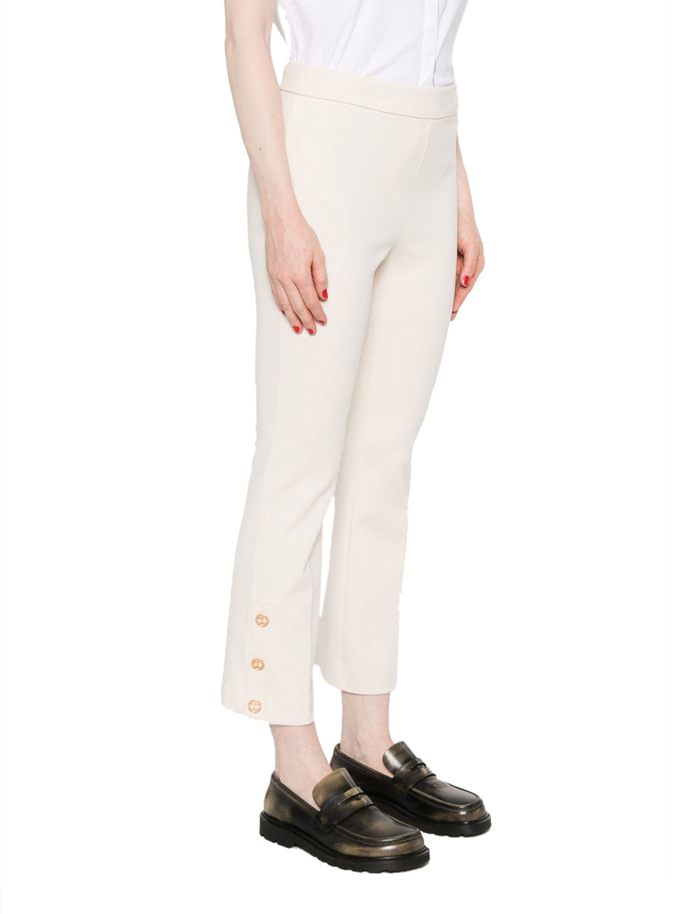 Pantalone Trombetta Twin Set Flare Cropped da Donna - Bianco