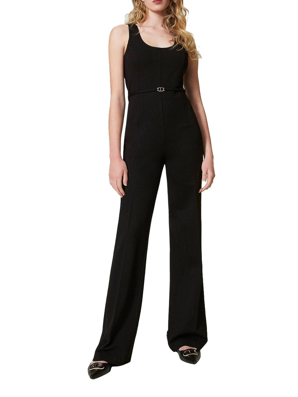 Jumpsuit Twin Set Cinturino Oval da Donna - Nero