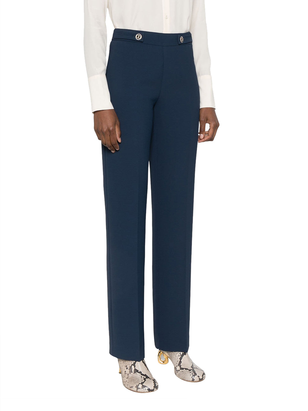 Pantalone Twin Set Wide Leg da Donna - Blu