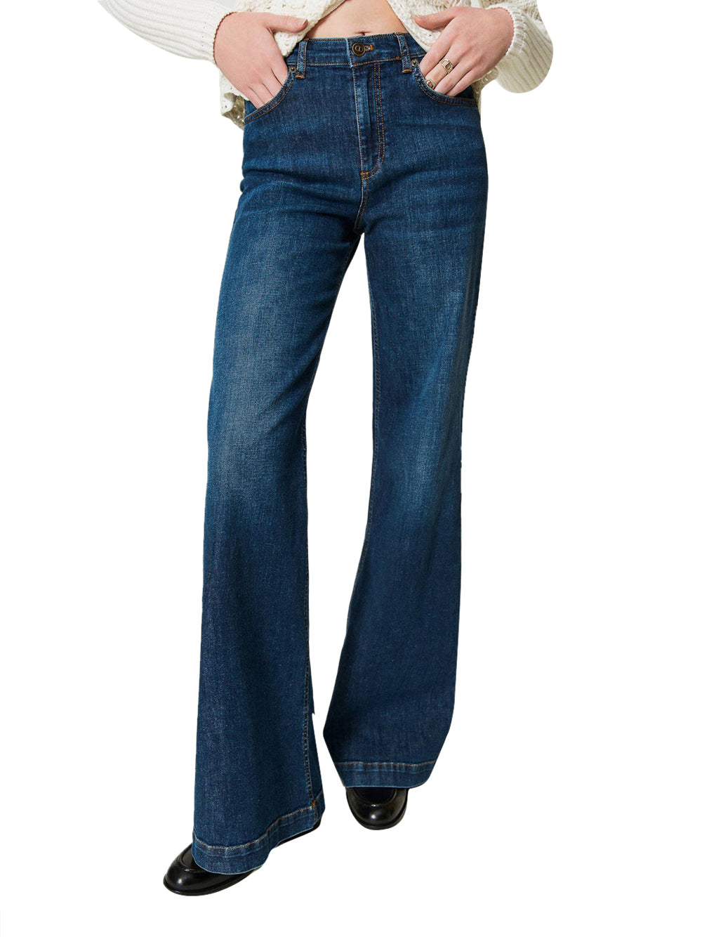 Jeans a Zampa Twin Set Seasonal Fit da Donna - Denim