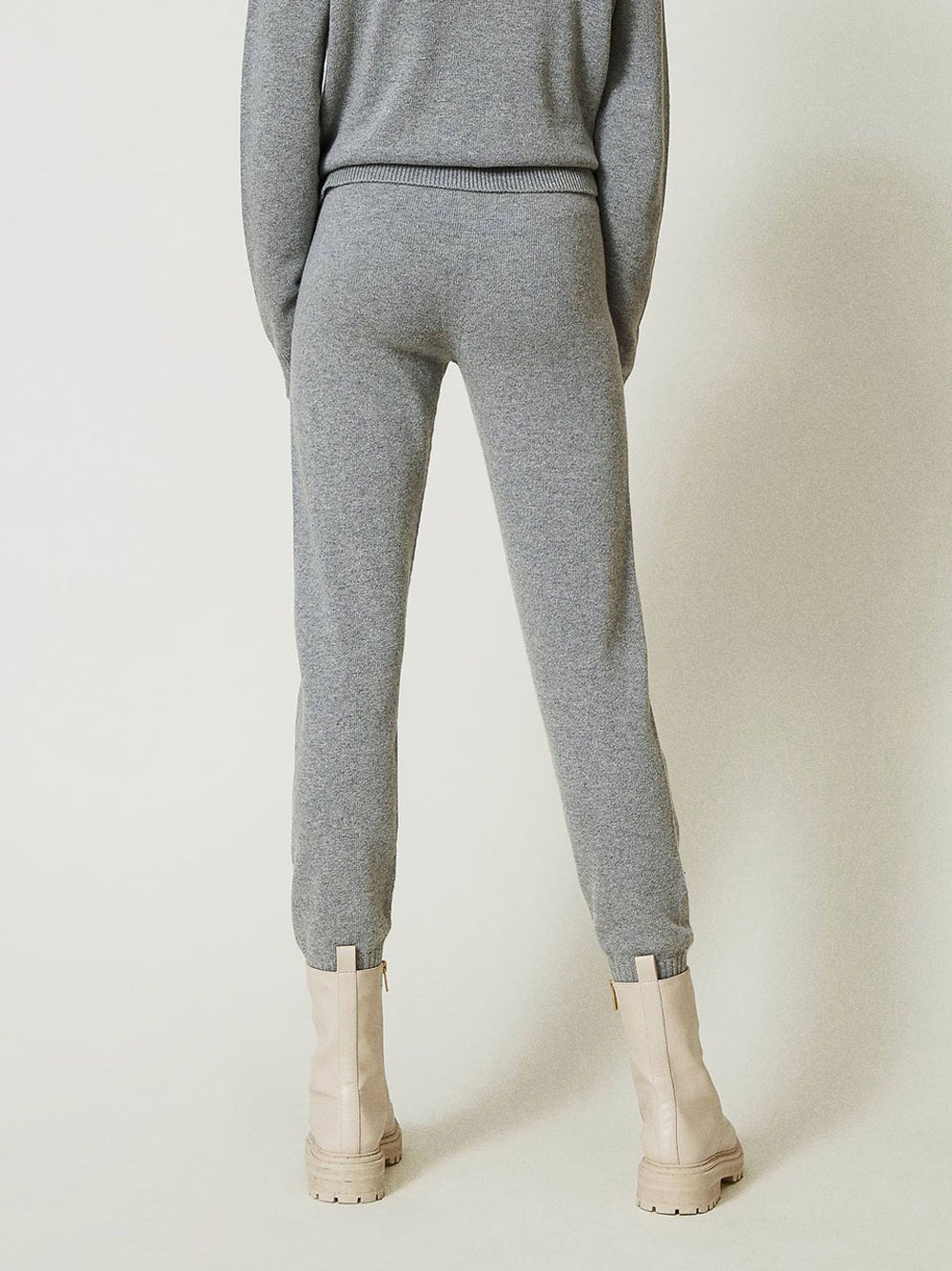 Pantalone Jogger Twin Set In Maglia da Donna - Grigio