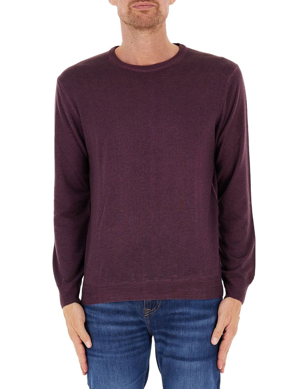 Maglione Woolrich Gd Knitted Crewneck da Uomo - Bordeaux