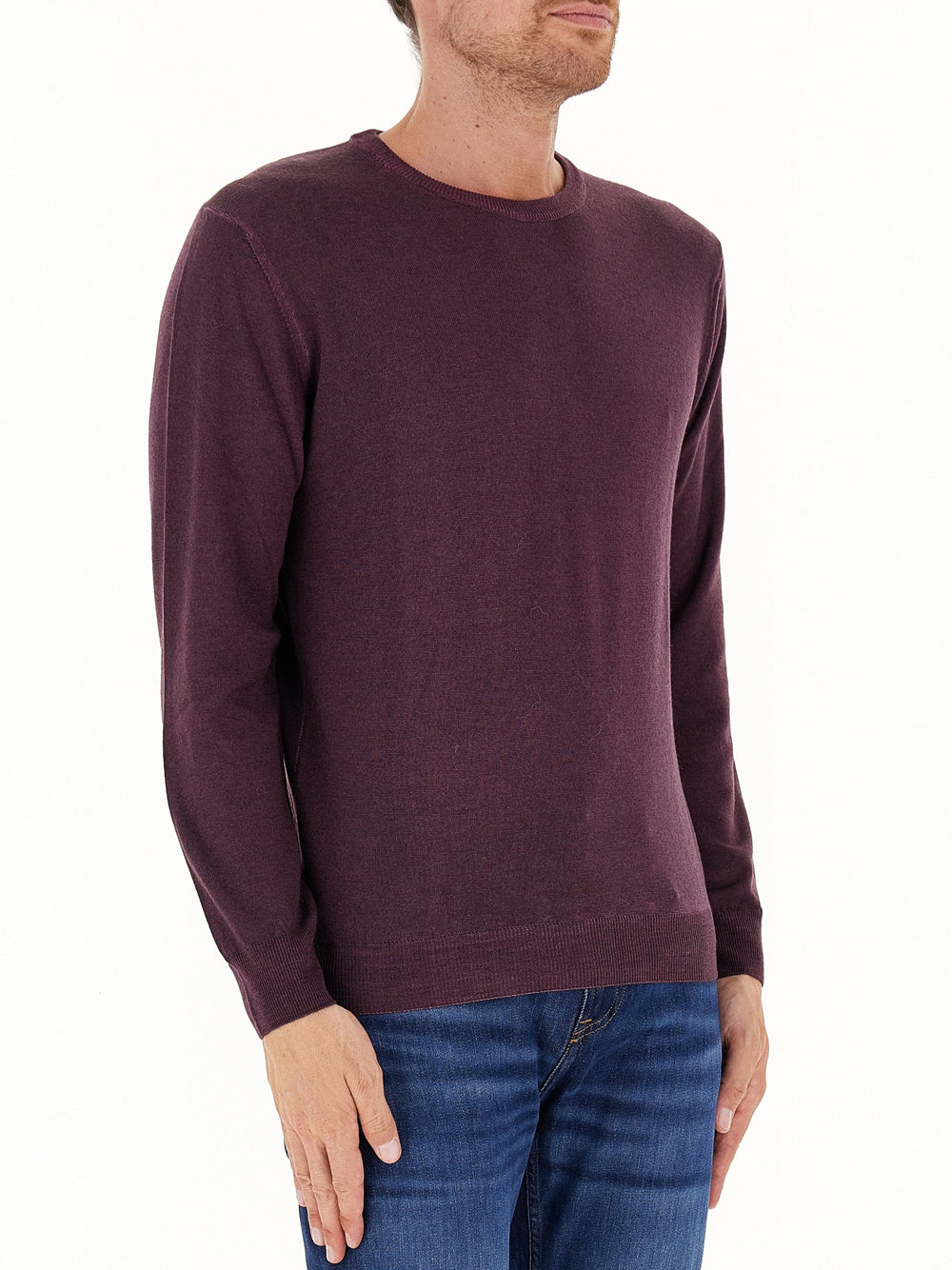 Maglione Woolrich Gd Knitted Crewneck da Uomo - Bordeaux