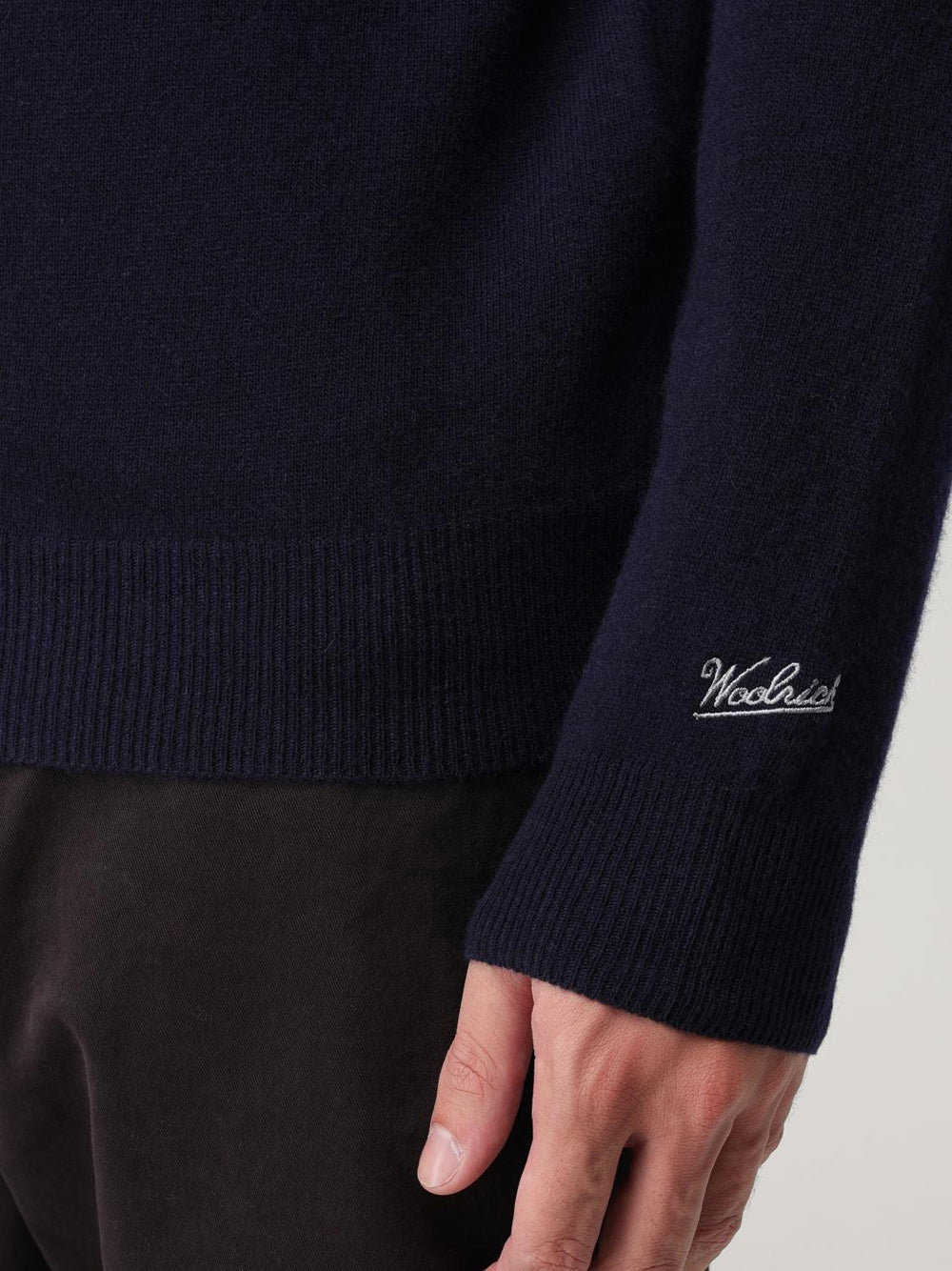 Pullover Woolrich Lambswool Crewneck da Uomo - Blu