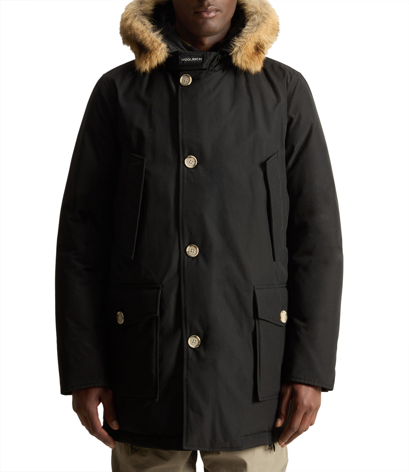 Woolrich Parka Arctic Detachable Fur Parka Uomo Mod. CFWOOU0482MRUT0001 BLK Black Nero