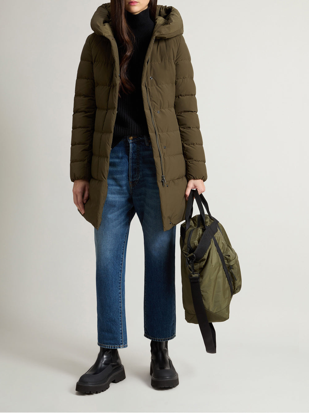 Parka Woolrich Puffy Prescott da Donna - Verde