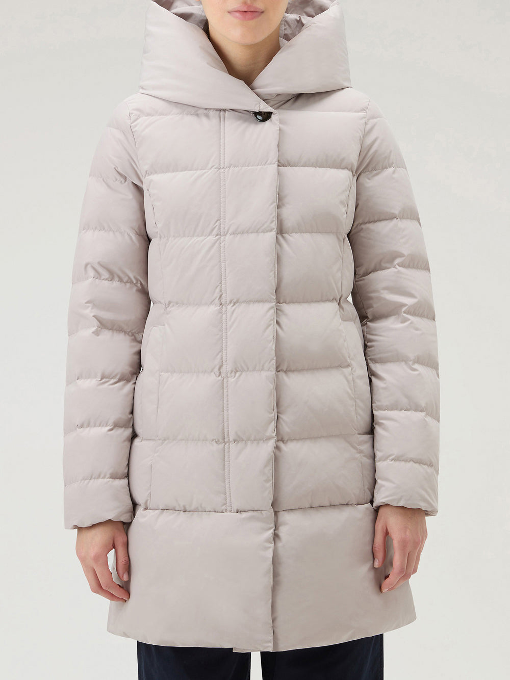 Parka Woolrich Puffy Prescott da Donna - Grigio Beige