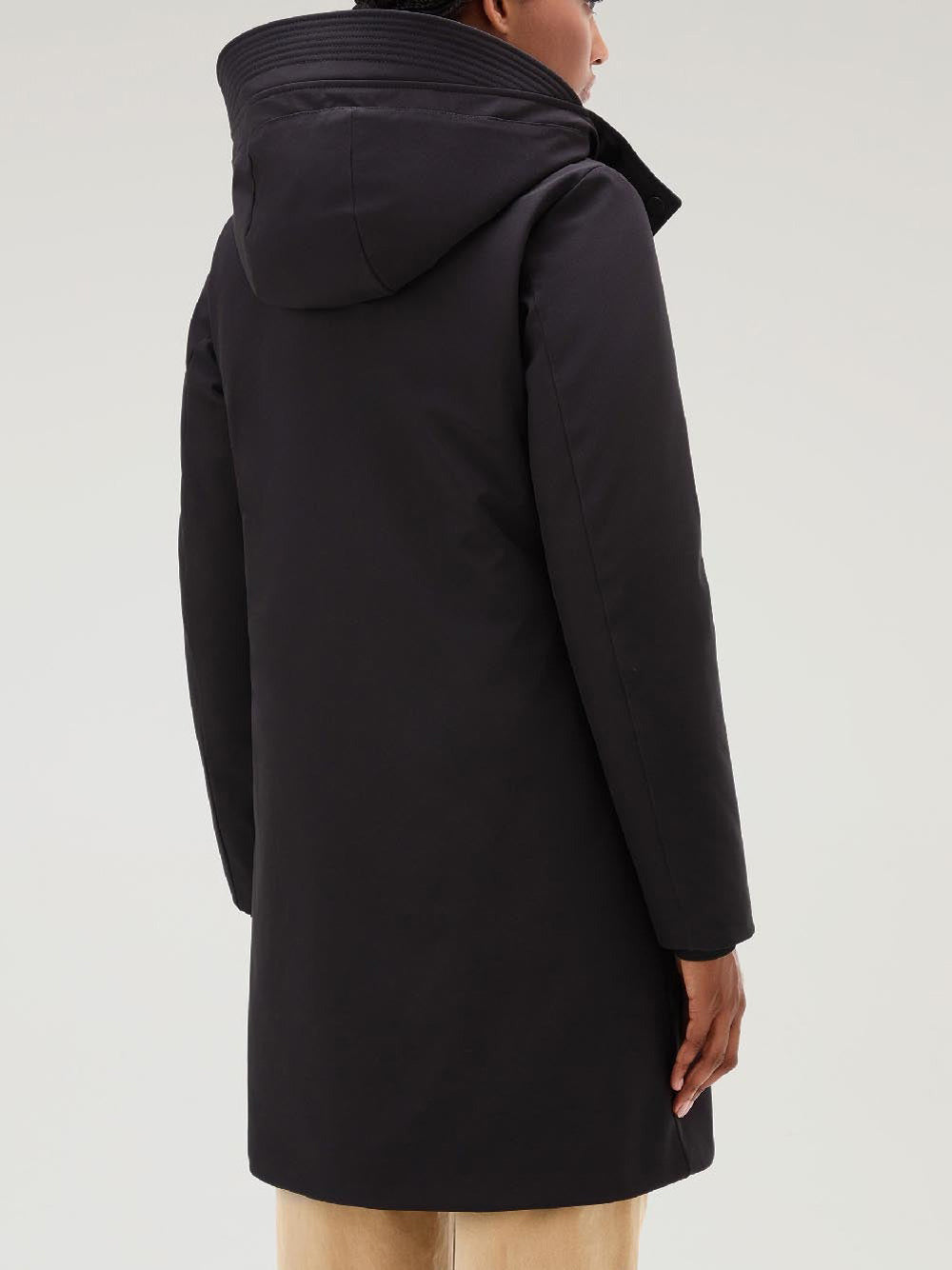 Trench Woolrich Firth Down Hooded da Donna - Nero