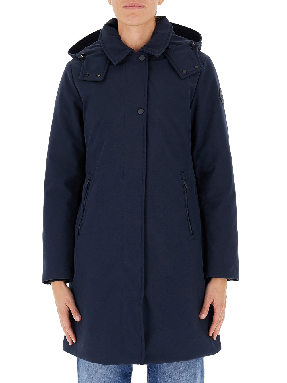 Trench Woolrich Firth Down Hooded da Donna - Blu