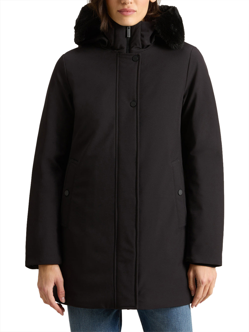 Parka Woolrich Firth Down Fur da Donna - Nero