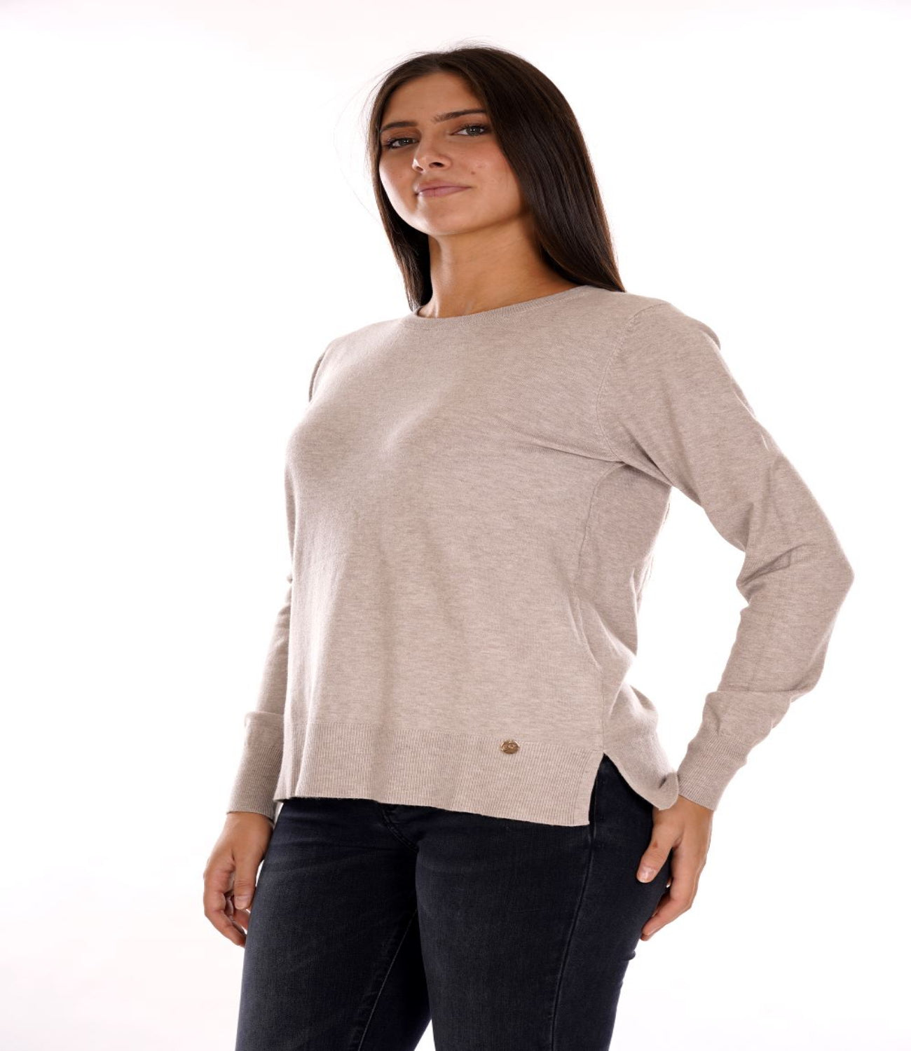 Yes Zee Maglia Donna Mod. M052RU00 0268 scuro Beige