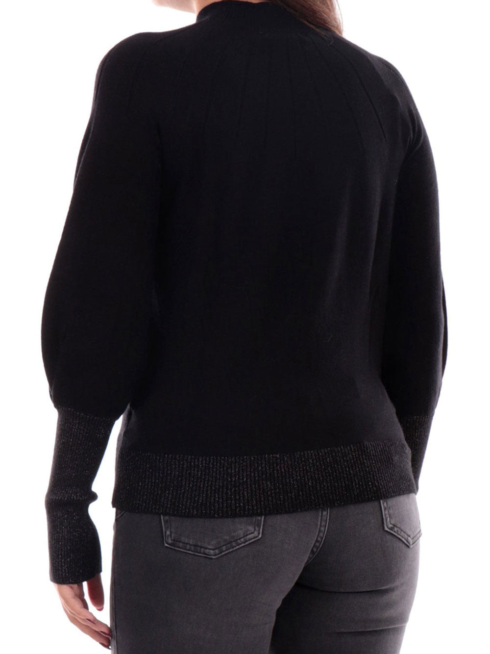 Pullover Collo Alto Yes Zee da Donna - Nero