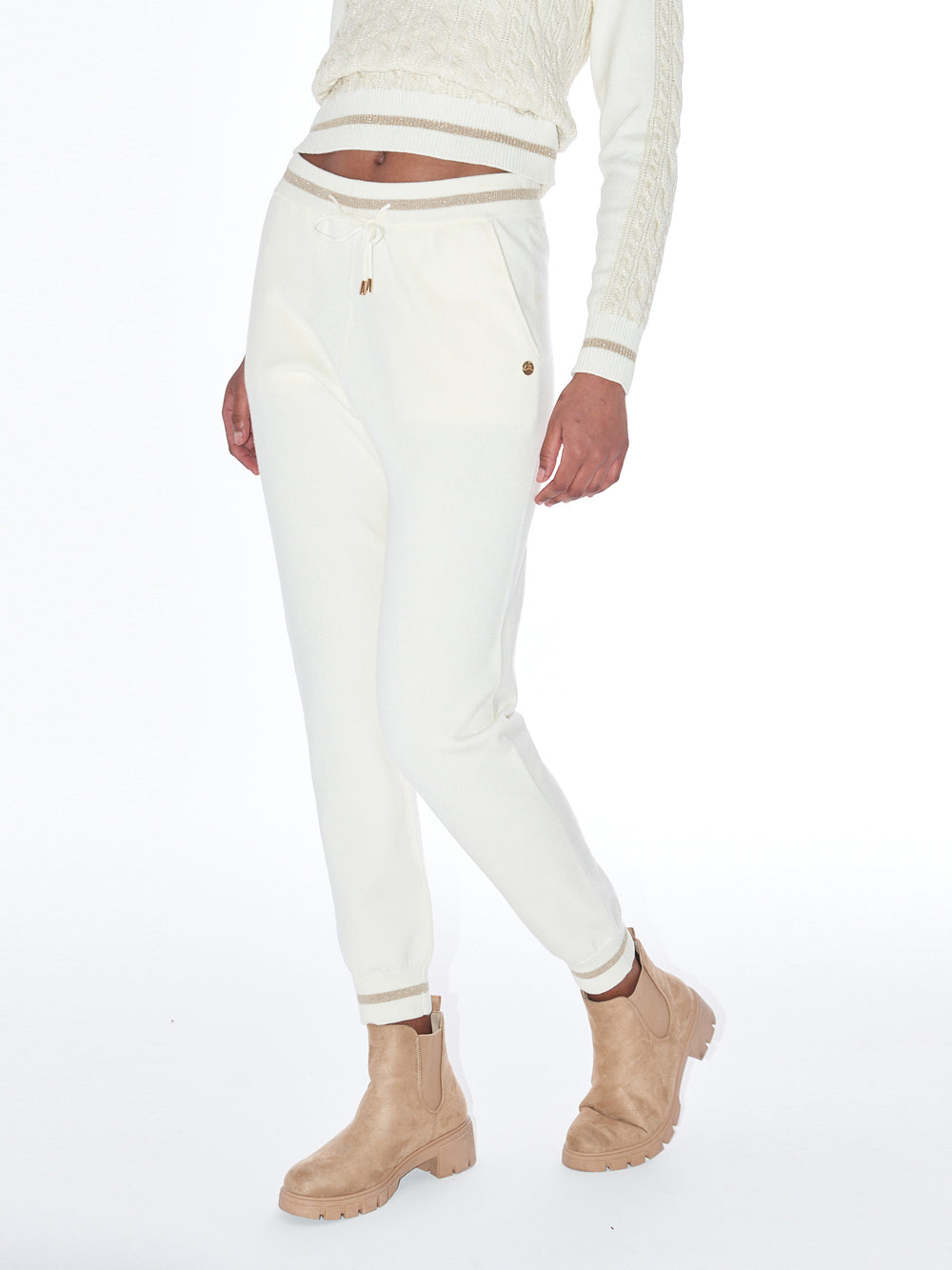 Pantalone Jogger Yes Zee da Donna - Avorio