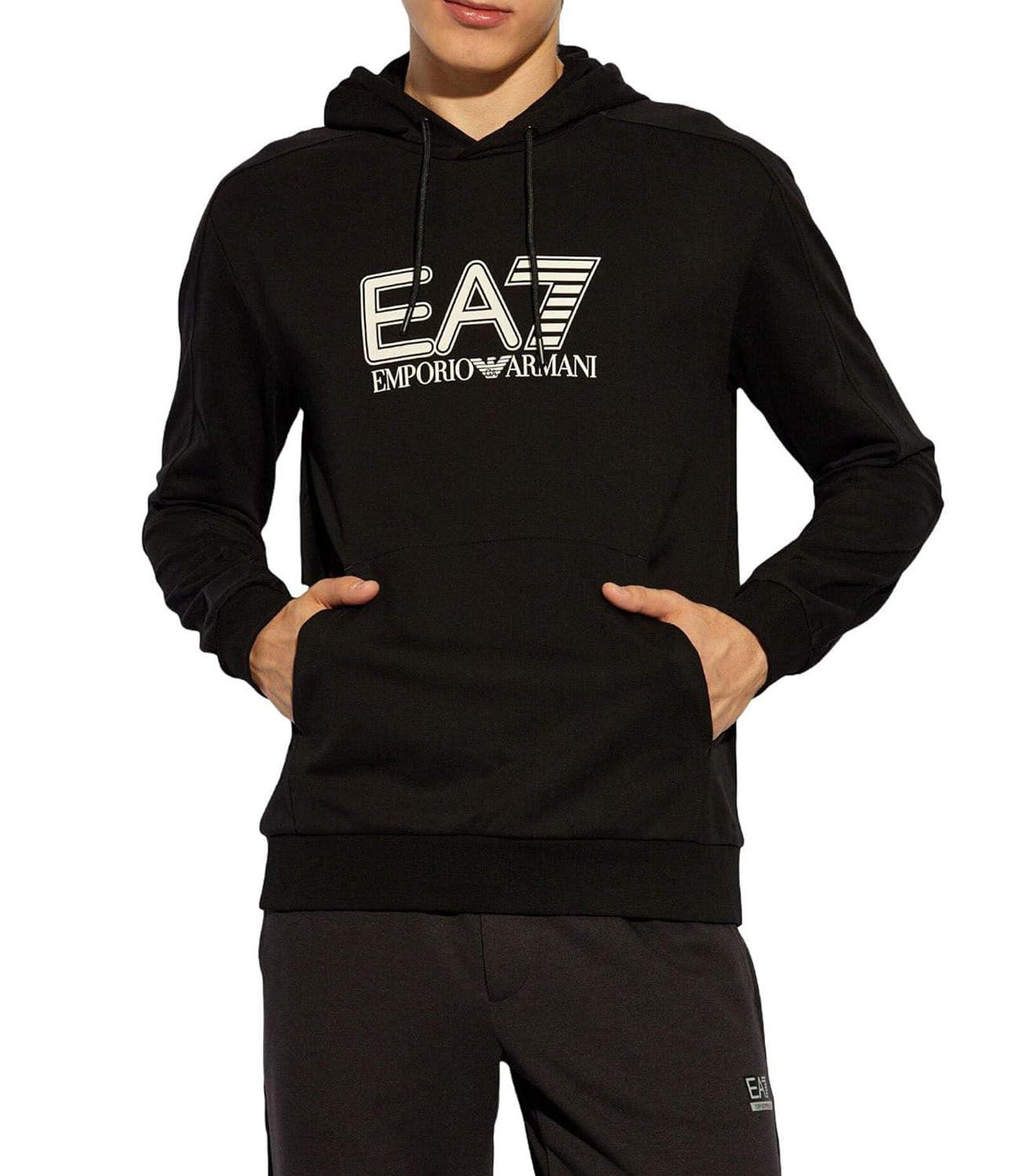 Ea7 Emporio Armani Felpa cappuccio Uomo Mod. 6DPM62 PJVRZ 1200 BLACK Nero