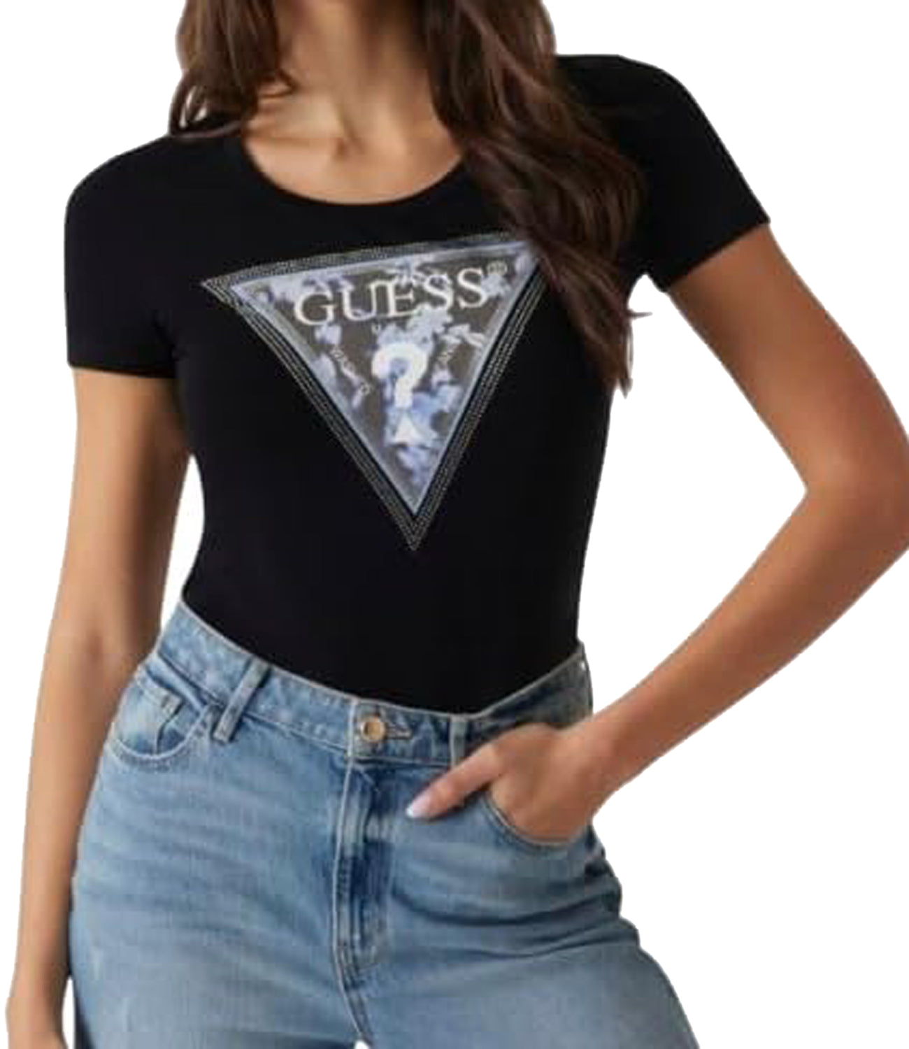 Guess T-shirt Donna Mod. W5RI00 J1314 JBLK Nero