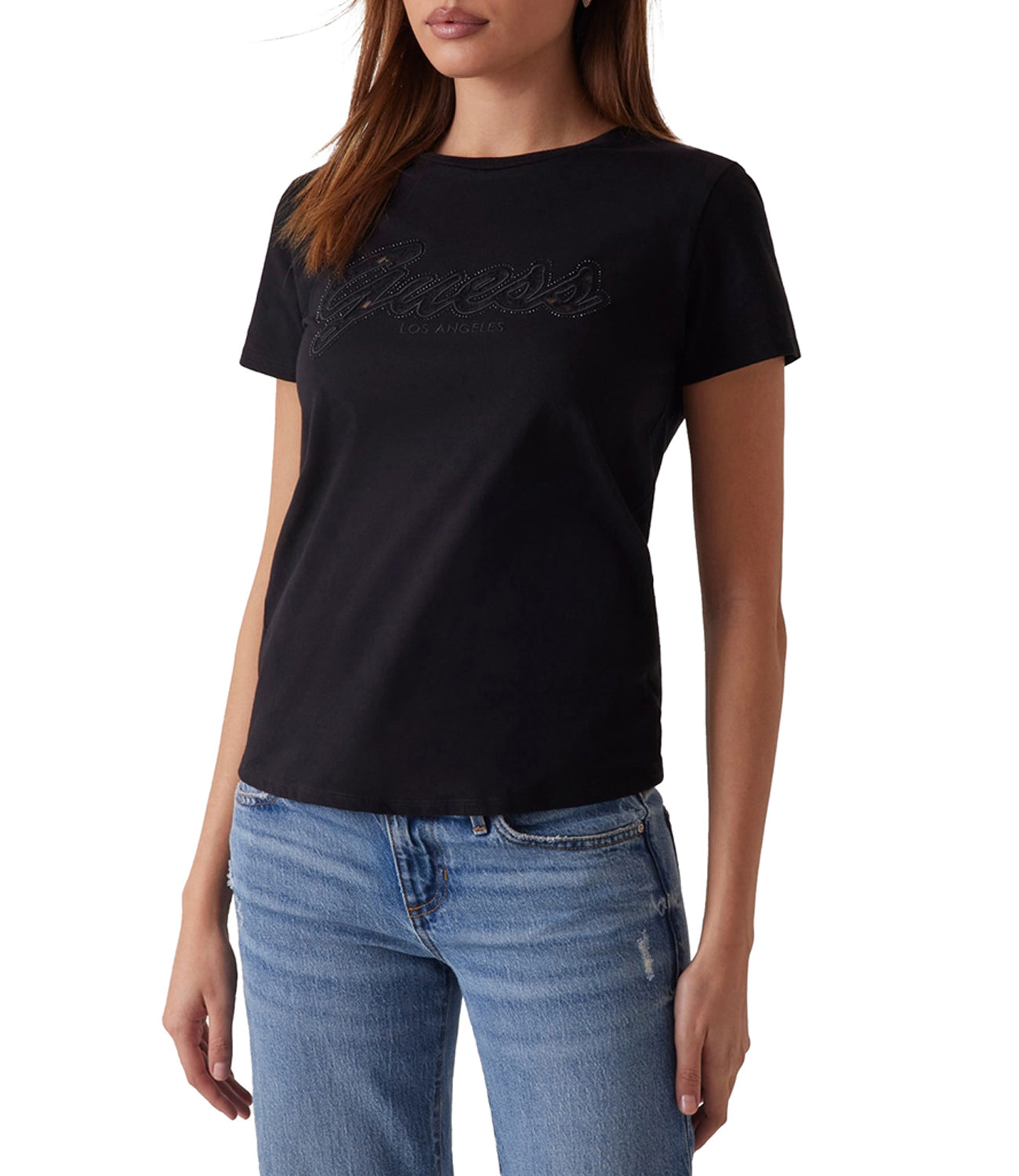 Guess T-shirt Donna Mod. W5RI08 K9RM1 JBLK Nero