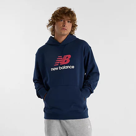 New Balance Felpa cappuccio Athletics French Terry Logo Hoodie - Nb Navy Uomo Mod. MT51512 NNY NAVY Blu