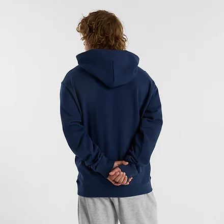 New Balance Felpa cappuccio Athletics French Terry Logo Hoodie - Nb Navy Uomo Mod. MT51512 NNY NAVY Blu