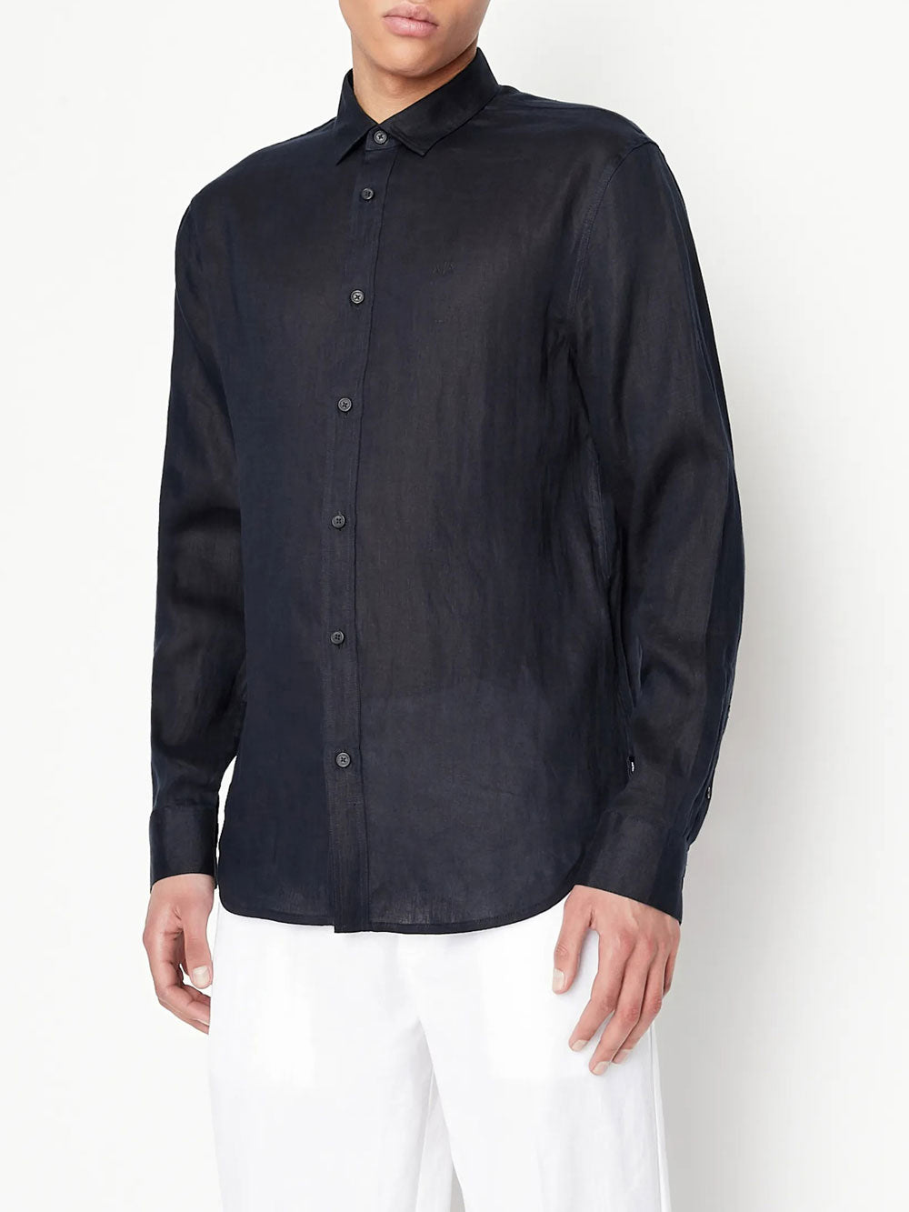 Armani Exchange Camicia da Uomo Navy Blu