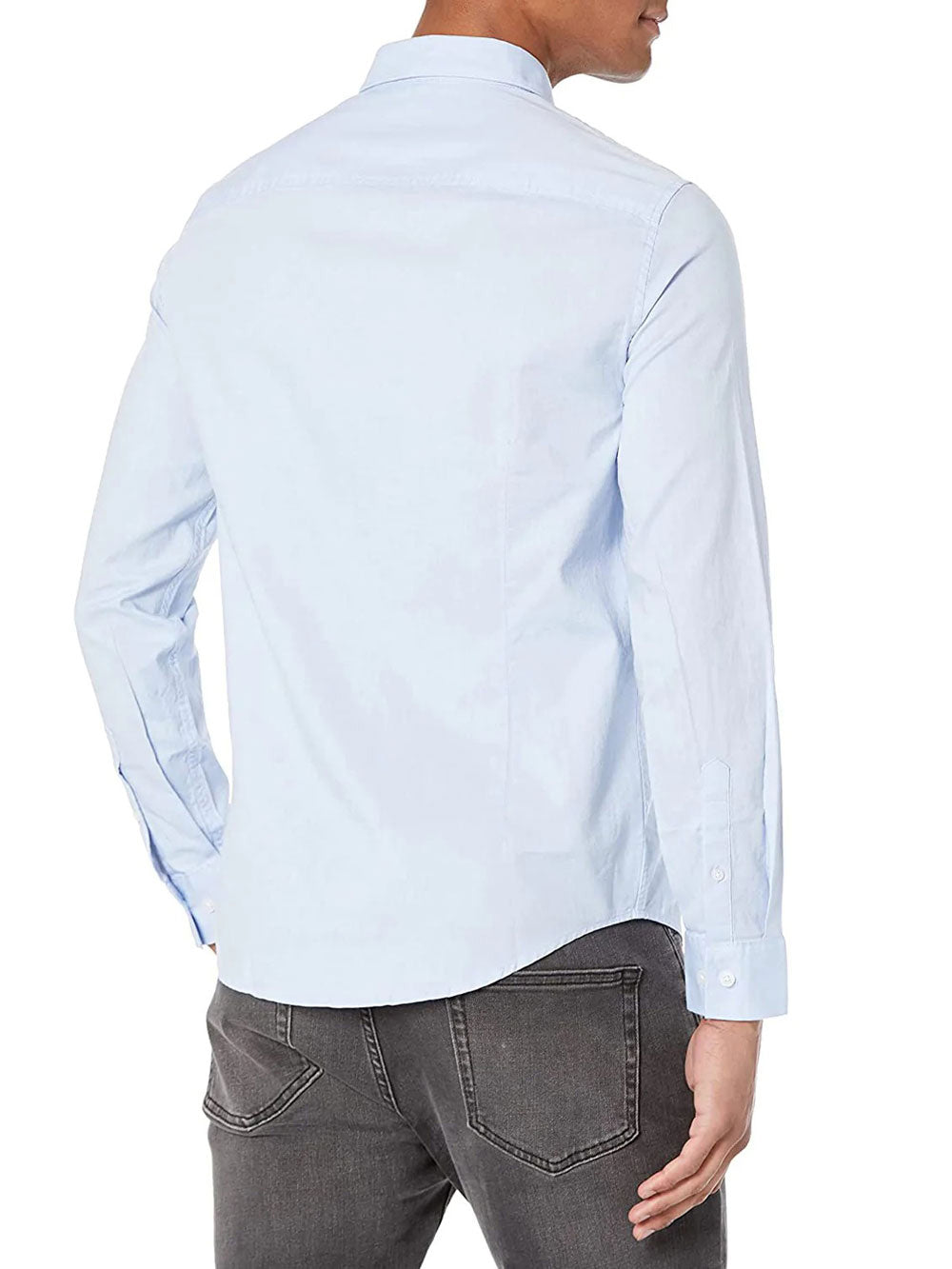 Armani Exchange Camicia da Uomo Blu Chiaro Oxford Celeste