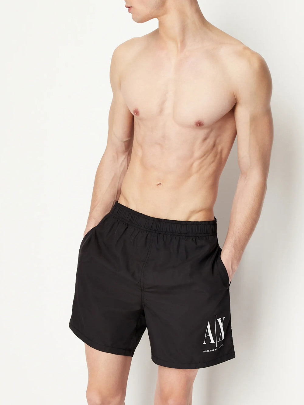 Armani Exchange Shorts Mare da Uomo - Nero