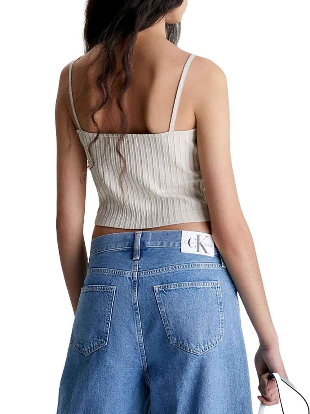 Calvin Klein Top Cropped da Donna Bianco