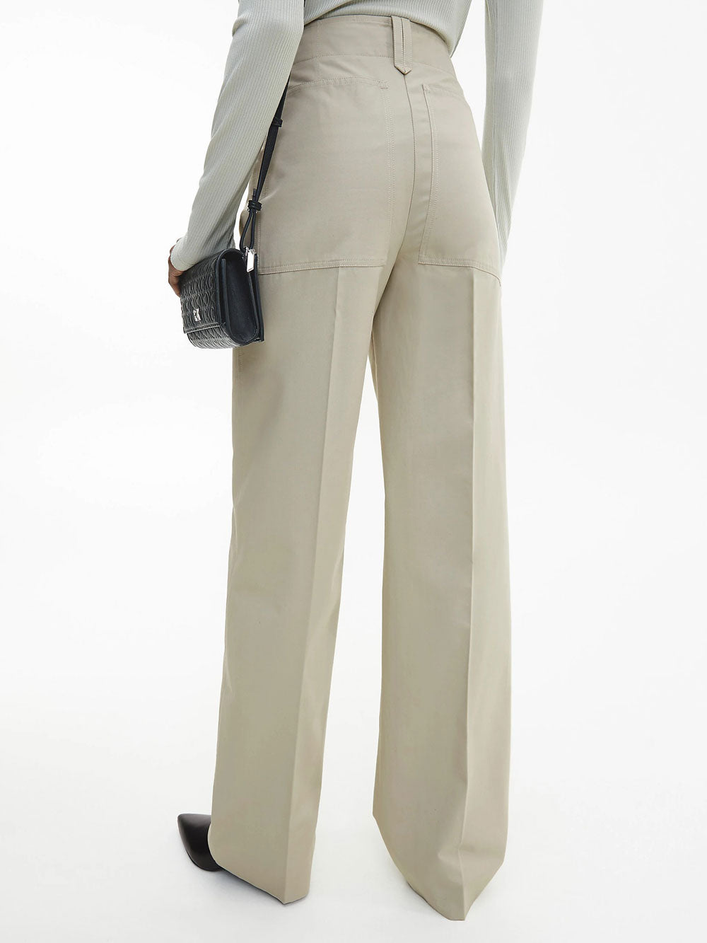 Calvin Klein Pantalone Utility Straight Leg da Donna Avorio