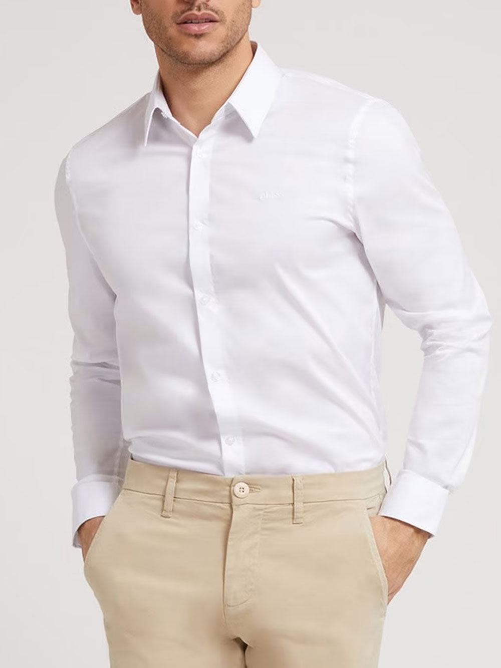 Guess Camicia Sunset da Uomo Bianco